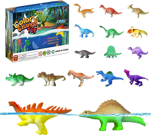 Dinosaur Series - 16pcs Temperature Color Changing Bath Toys, Water Table Toy