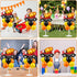 2 Sets 2 Construction Party Balloons Stand Kit with Construction Truck Foil Balloons Black Orange Yellow Party Balloon