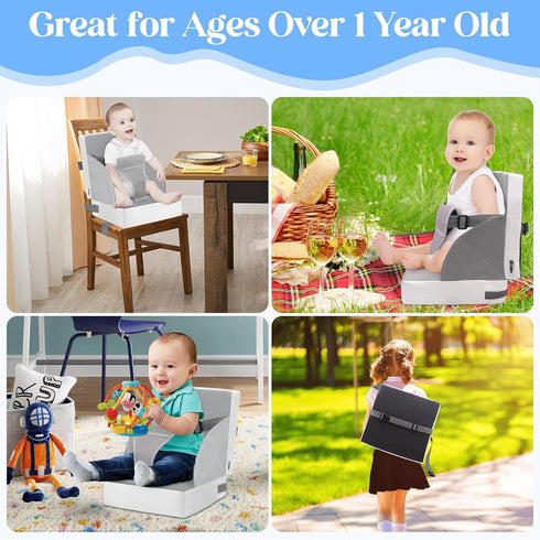 Toddler Booster Seat for Kitchen Chair Dining Table, PU Waterproof Strong Support Portable Booster Chair for Toddlers