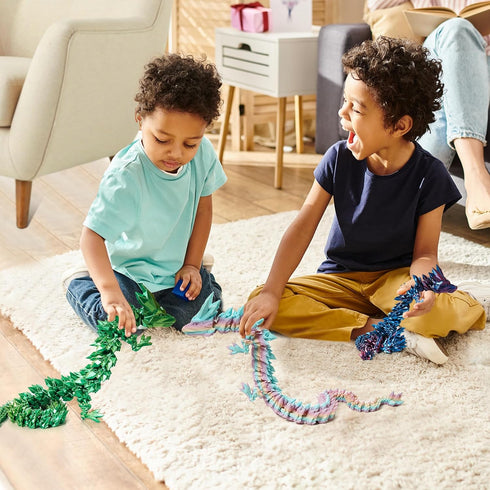 30'' 3D 3D Figurines(Mixcolor1,30inch) Printed Dragon - Printed Toys, Articulated Crystal Dragon Large Rainbow Animal
