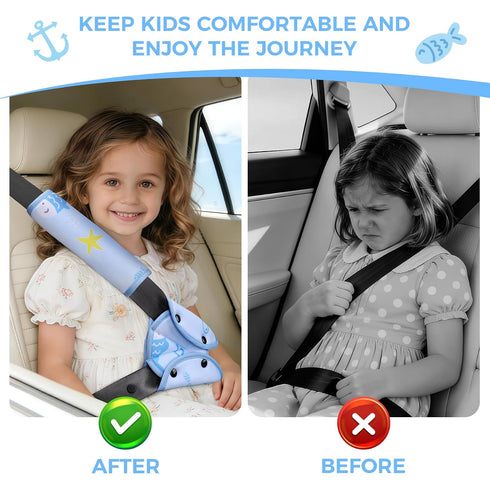 COOLBEBE Set, Kids Seat Straps Cover Pad, Child Shoulder & Belly Comfort Cushion Universal Seat Strap Cover