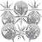 OuMuaMua 9pcs Disco Ball Balloons for 70s Disco Party Decor, 22 Inch Large 4D Metallic Silver Balloons with Stars