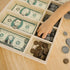 Melissa & Doug Play Money Set: Educational Toy with 50 Paper Bills, Plastic Coins, and Wooden Cash Drawer