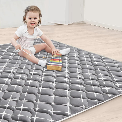 47x47 Inches High-Density Foam Baby Play Mat, Thicken One-Piece Comfortable and Soft Playmat, Non Slip Machine Washable