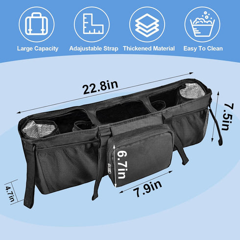 succulentlovers Double Stroller Organizer, Double Stroller Caddy Organizer Compatible with Bob Doubles Strollers