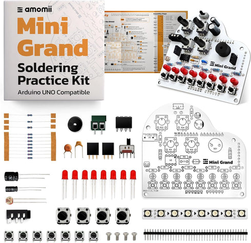 amomii Mini Grand - Soldering Practice Kit for Arduino UNO, DIY Electronic Musical