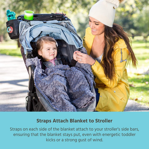 30" 30", J.L. Childress Cuddle 'N Cover Stroller Blanket - Soft Baby Blanket for Travel, Car Seat, & Strollers