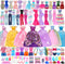 BARWA 70 Pack Doll Clothes and Accessories, 3 Wedding Gowns, 5 Long Dresses, 4 Tops, 4 Pants, 3 Swimsuits