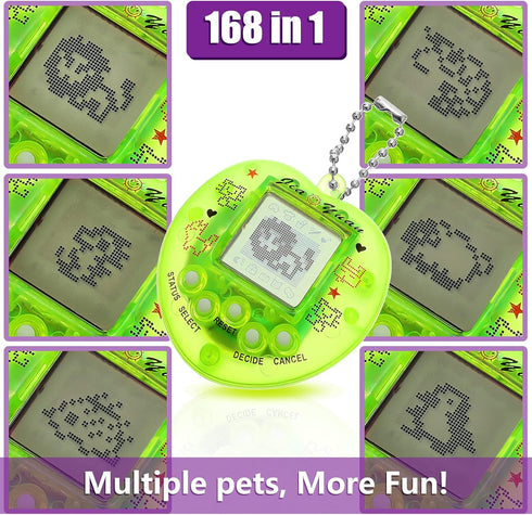 24 90s (Heart-Shaped,4 Pcs Virtual Electronic Digital Pets Keychain Easter Basket Egg Fillers for Teen Kid, Small Toys