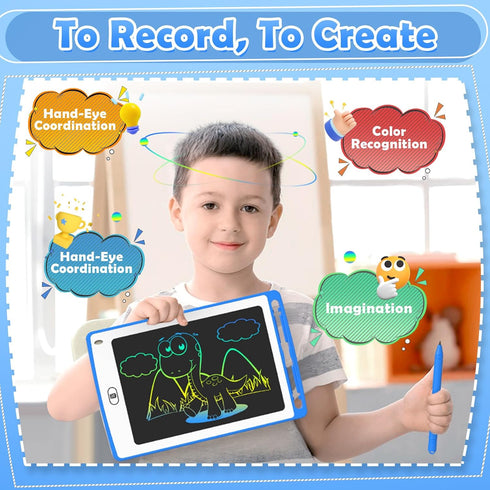 8.5 Inch 3 4 5 6 7 8 (12 Pack) Party Favor LCD Writing Tablet for Kids, Colorful Doodle Board Drawing Tablet