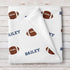 Lovable Gift Co Football Baby boy Receiving Swaddle Blanket, Blue and Brown