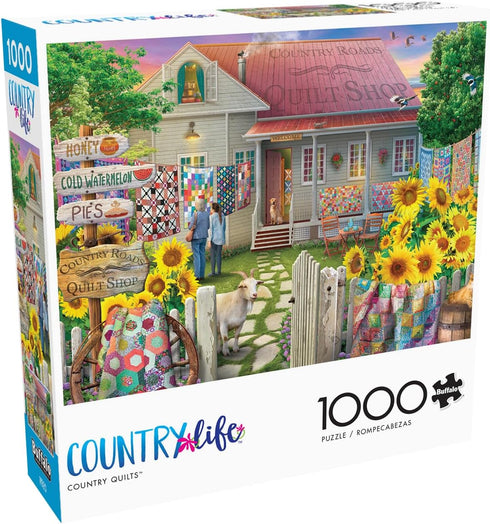 Buffalo Games Eduard Country Quilts 1000 Piece Jigsaw Puzzle for Adults - Finished Size 26.75 x 19.75