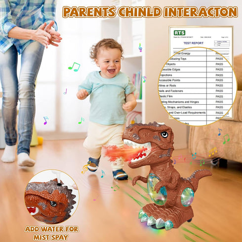 3-5, 3 4 2 4, Dinosaur Toys for Toddlers Roaring Light Up Dino Toys for Year Old Boy Girl with Flash Lights, Moving