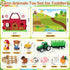 1 2 3 Set Toddler Toys for Years Old Boys and Girls, Farm Animals Big Barn Toy, Farm Animal with Farms Play Mat