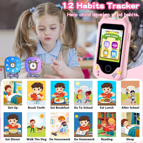 Kids Phone for Girls, Toys for 3-10 Year Olds, Touchscreen Toddler Smartphone Learning Toys, Play Cell Phone with