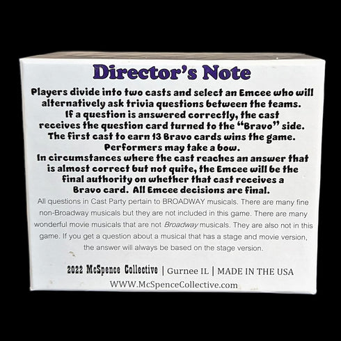 CAST Party! Broadway Musical Trivia Game - 400 Trivia Cards for Theater People - Perfect Gift for Musical Theatre Fans