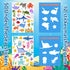 2-4 1-3, Jelly Sticker Books for Toddlers Years, Under The Sea Stickers for Kids Reusable Sticker Book for Toddler