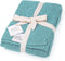 Knit Baby Blanket in Cable Pattern, Organic Cotton Receiving Blankets for Crib or Stroller, Ocean Teal