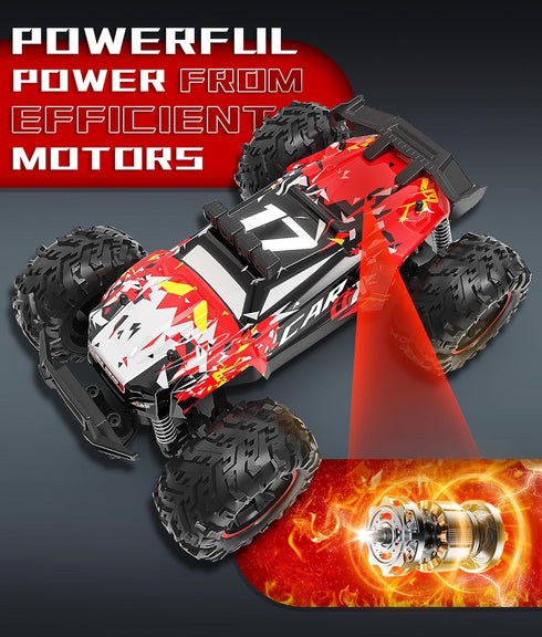 2.4GHz 26KM/H 1:18 1800mAh 6+ Carox Remote Control Car, High Speed RC Car, Off-Road Monster Truck with LED Lights