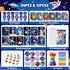 84Pcs Set BenLouis Outer Space Themed Party Favors Space Alien Coloring Books Crayons Sticker Stampers Bulk Classroom