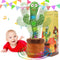 Emoin Dancing Cactus Toy, Cute Plushies Talking Baby Toy for 0-6 Months, Sensory Musical Toy for Babies
