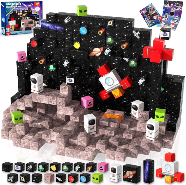 Goody King 100PCS Space Rocket Magnetic Building Blocks |Space Adventure Magnetic Blocks