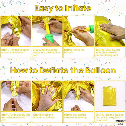 KatchOn Giant Gold Number 15 Balloons - 40 Inch Foil 15 Balloons for Birthday Party & Anniversary Decorations