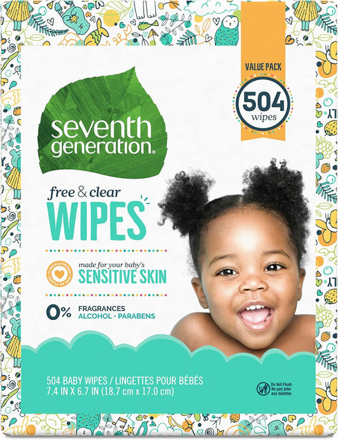 Seventh Generation Baby Wipes with Snap Seal Sensitive Protection Diaper Wipes 504