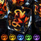 AUSTOR 7 Die DND Dice Set: 7 Pieces Red Flame Dragon Resin Dice with Case