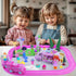 Sets 3D 3-5 Pink Classic Train for Toddlers|Musical Electric Train Toys with DIY Ice Cream Truck Foam Puzzles Party