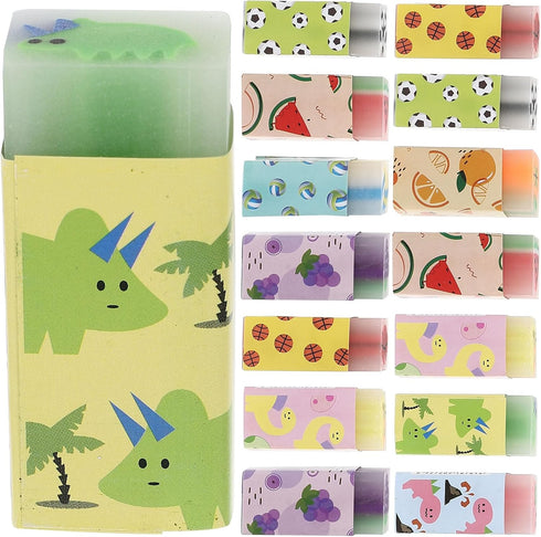 3Pcs Cute Fruit Erasers in Random Colors for Kids, Fun Food Pencil Erasers for School Supplies