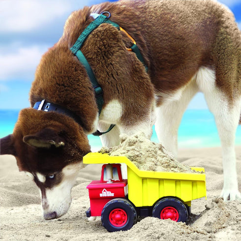 100% 11.25" 6.5" 7.25" 3+ The Big Dig Dump Truck | Made of Recycled Plastic | Long x Wide x Tall | Red and Yellow |