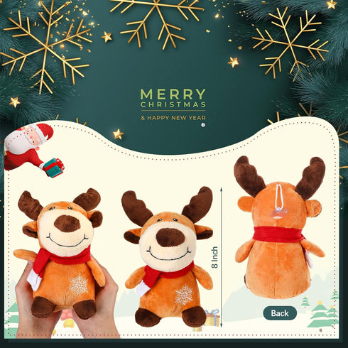 Liliful 16 Pack 8 Inch Stuffed Deer Toys, Xmas Plush Elk with Red Scarf, Animal Gifts for Boys Girls, Christmas