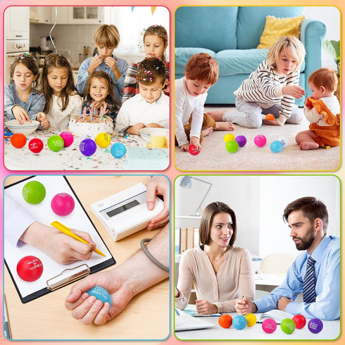 8PCS SHQDD Stress Balls for Adults, Foam Stress Relief Toys for Kids & Adults, Bulk Squeeze Balls for Office Relief