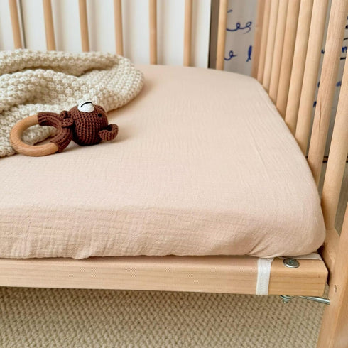 2 Pack 52"x28" 100% BuLuTu Muslin Fitted Crib Sheets for Standard Crib Mattress, Toddler Boys Girls Cotton Baby Sheets