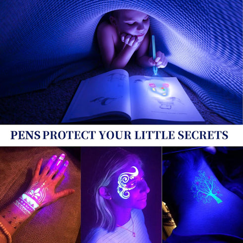 30 Pieces Invisible Ink Pen with UV Light, Spy Pen Magic Marker for Kids, Secret Message Party Favors