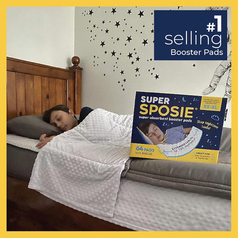 5+, Super Sposie Booster Pads, Max Absorbency for Nighttime Diapers, Use with Overnight Diapers Size Incontinence