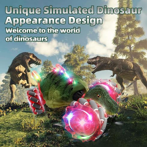 Dinosaur Remote Control Car, 2.4Ghz 4WD RC Cars with Dinosaur Sounds & Light Music, Gesture Sensing Remote Control Car