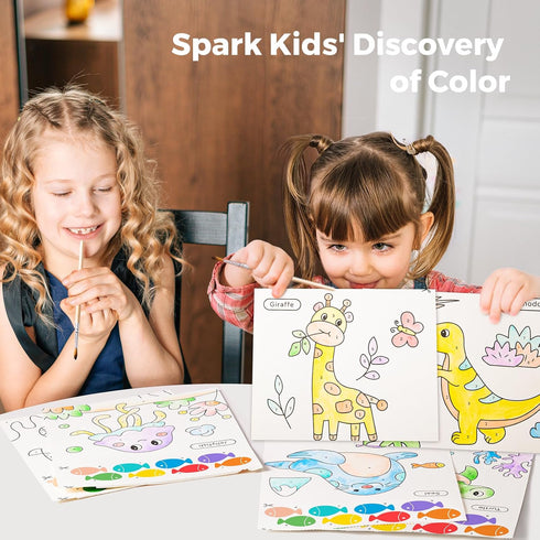 1-3, 2-4, 4-6, Jar Melo Paint with Water Books for Toddlers, Mess Free Watercolor Painting Activity for Kids Ages Art