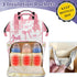 Perarts Backpack Pink Bow Personalized Diaper Bag for Baby Boy with Name, Custom Nappy Nursing Bag for Moms Dads