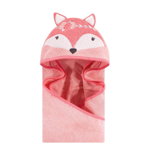 Hudson Baby Unisex Baby Cotton Animal Face Hooded Towel - Boho Fox, One Size