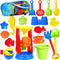Beach Toys, 19 Piece Sand Toys Set for Kids, Includes Water Wheel, Bucket, Molds, Mesh Bag
