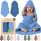 100% Organic Cotton Muslin Baby Hooded Towels 32x32 Inch 2 Pack Soft