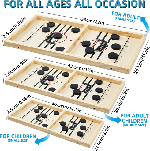 2 in1 moopok Fast Sling Puck Game - Chess Board and Desktop Battle Super Winner Game,Fast Action Wooden Air Hockey