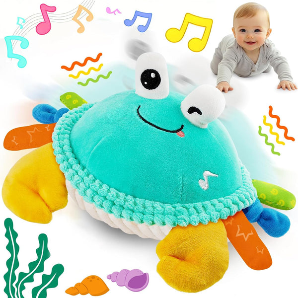 FUNZBO Baby Tummy Time Toys 12 18 Months -Musical Dancing Crawling Crab