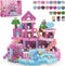 ADAH 216PCS Magnetic Building Blocks for Girls, Pink Princess STEM Toys for Ages