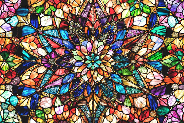 Impossible Jigsaw Puzzles for Adults 1000 Pieces-Stained Glass Puzzles Floral Hard Challenging