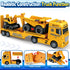 3 4 5 6 25" Truck,3 1 3 4 5 6 SpringFlower Toddler Boy Toys, Construction Carrier Toy with Excavator and Dump in Truck