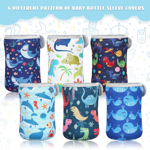 6 8 oz Irenare Pieces Glass Baby Bottles Sleeve Covers Bulk Neoprene Adjustable Newborn Feeding Bottles Protector