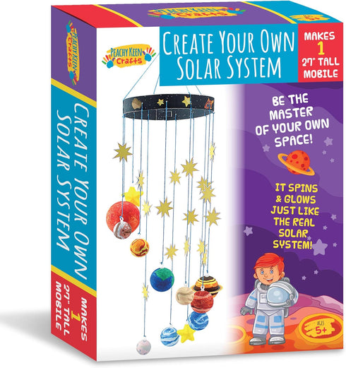 STEM Learning Fun 3D Solar System Kit, Complete DIY Mobile Model with 9 Foam Planets
